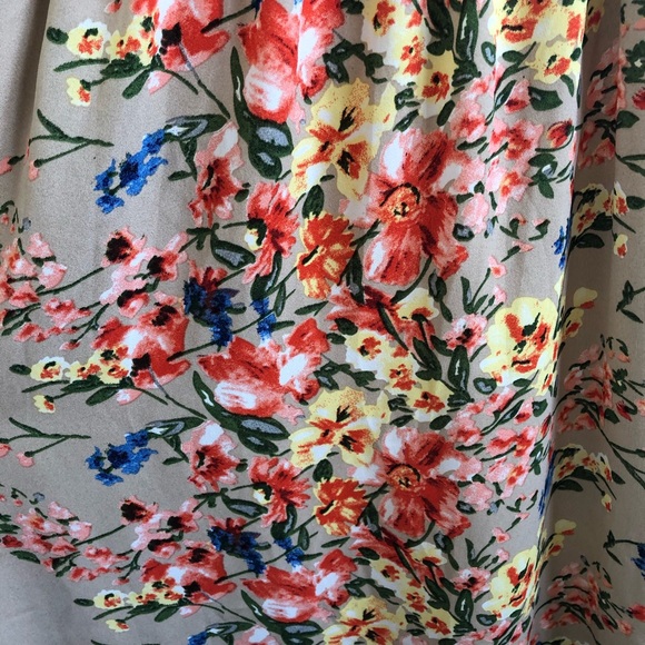 Umgee EUC Taupe Lace-Trim Floral Kimono - S/M - Picture 3 of 6